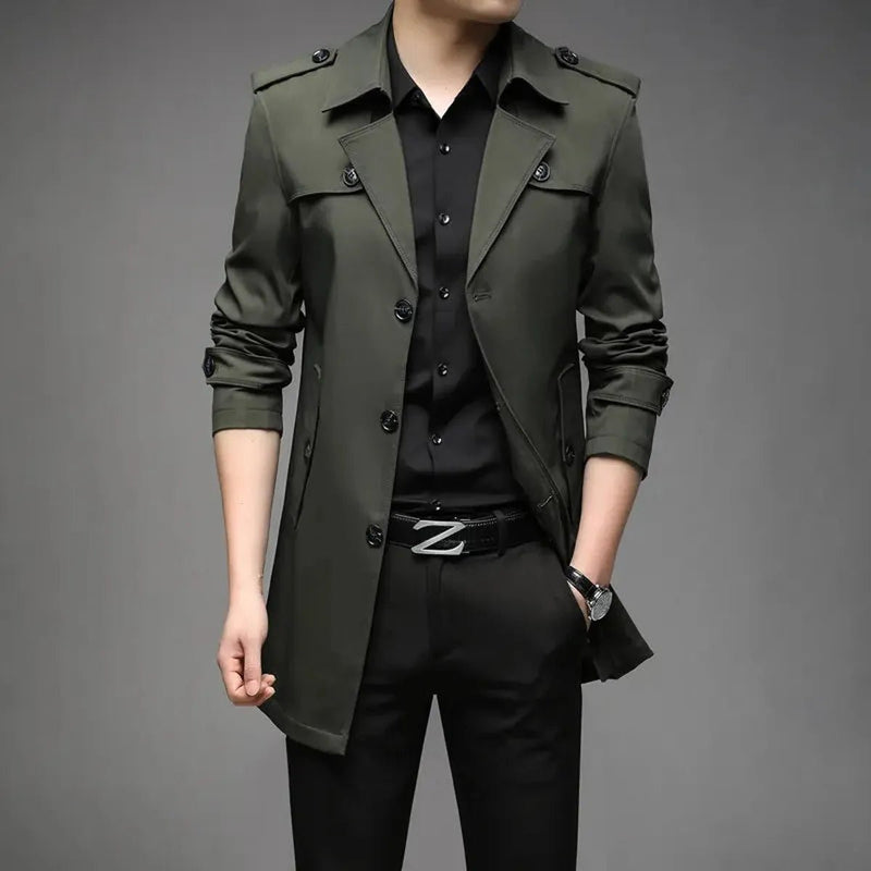 Double Breasted Tailored Trench Coat for Men