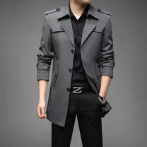Double Breasted Tailored Trench Coat for Men