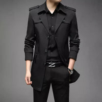 Double Breasted Tailored Trench Coat for Men
