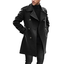 Double-Breasted Tailored Wool Blend Mid-Length Coat