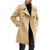 Double-Breasted Tailored Wool Blend Mid-Length Coat