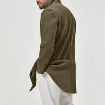 Double-Breasted Wool Blend Knee-Length Coat