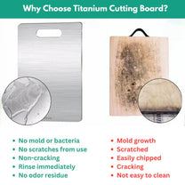 Double-Sided Stainless Steel Cutting Board with Titanium Coating