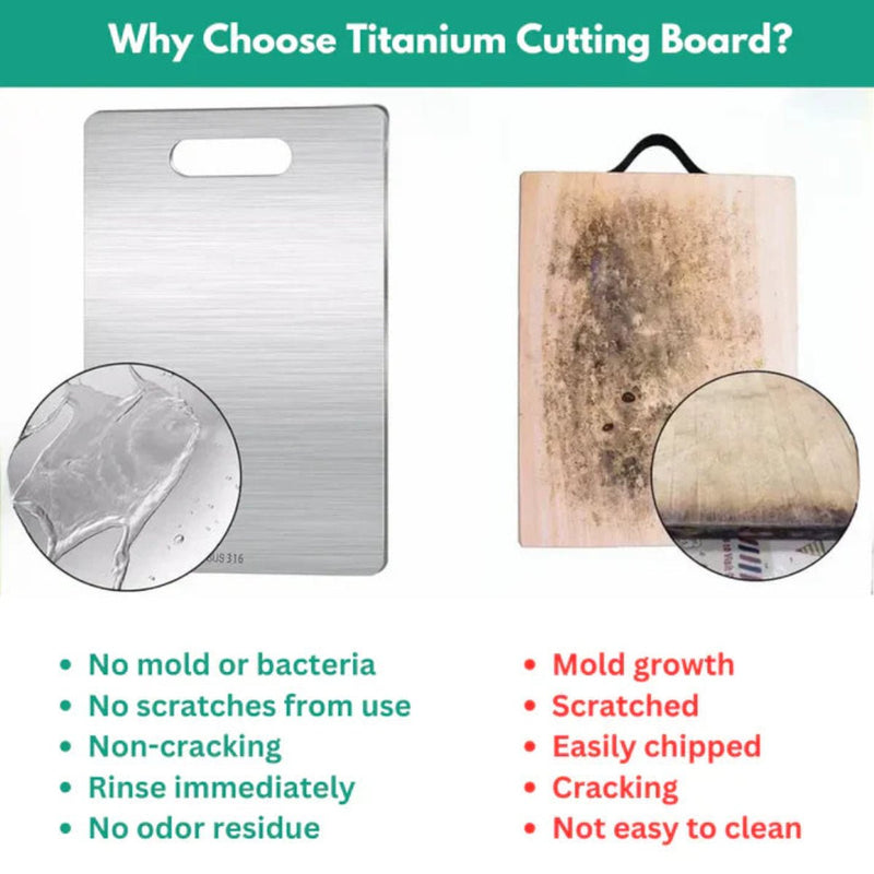 Double-Sided Stainless Steel Cutting Board with Titanium Coating