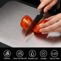 Double-Sided Stainless Steel Cutting Board with Titanium Coating