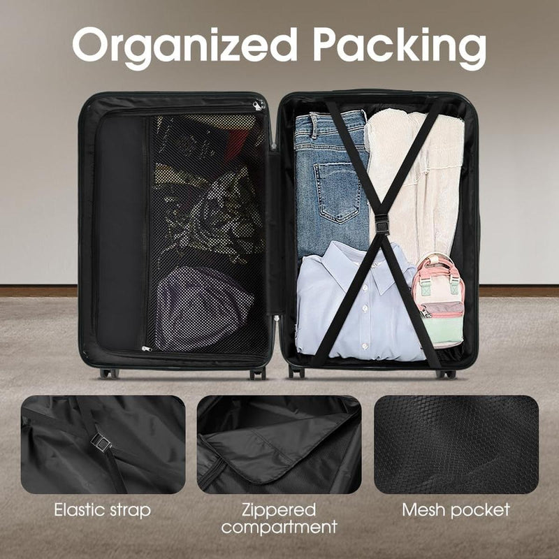 Durable 28 Inch ABS Hard Shell Suitcase With Spinner Wheels And TSA Lock