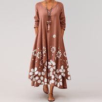 Eco-Friendly A-Line Dress With Defined Waist