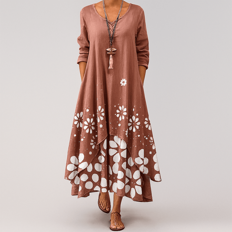 Eco-Friendly A-Line Dress With Defined Waist