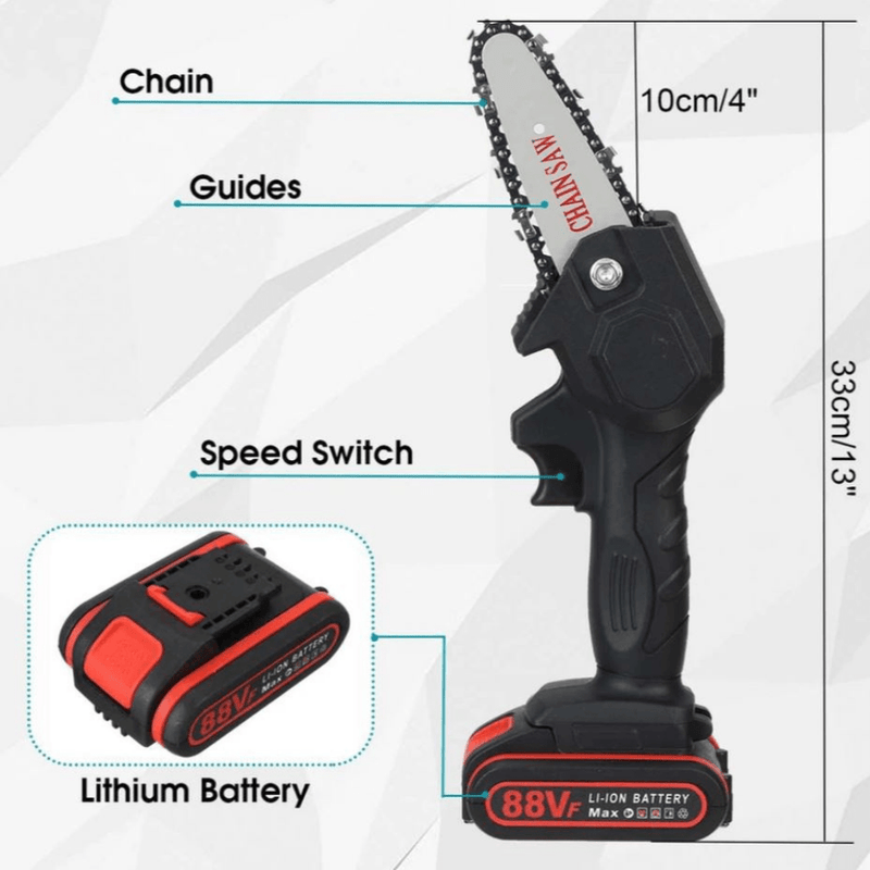 Electric Cordless Chainsaw With Long Battery Life For Pruning And Trimming
