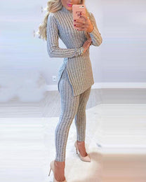 Elegant 2-Piece Lounge Set With Turtleneck