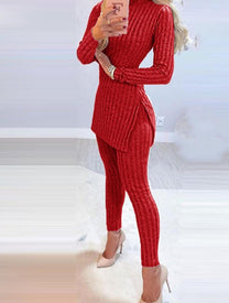 Elegant 2-Piece Lounge Set With Turtleneck