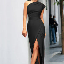Elegant Asymmetrical Slit Evening Dress