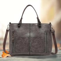 Elegant Classic Leather Shoulder Bag With Multiple Compartments