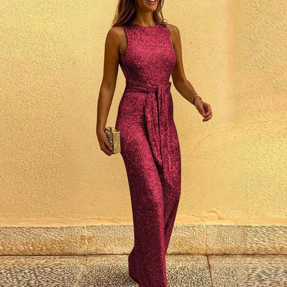 Elegant Glitter Sequin Jumpsuit For Special Occasions