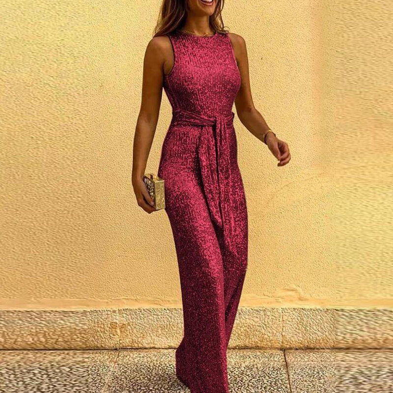 Elegant Glitter Sequin Jumpsuit For Special Occasions