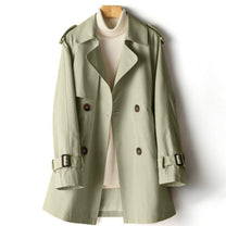 Elegant Notched Lapel Trench Coat for Women