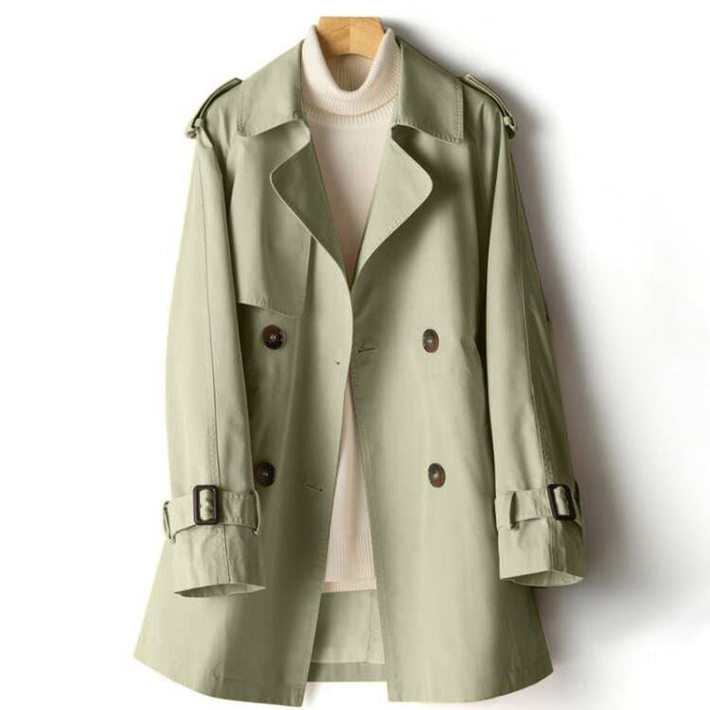 Elegant Notched Lapel Trench Coat for Women