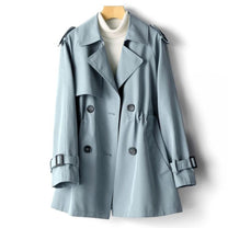 Elegant Notched Lapel Trench Coat for Women