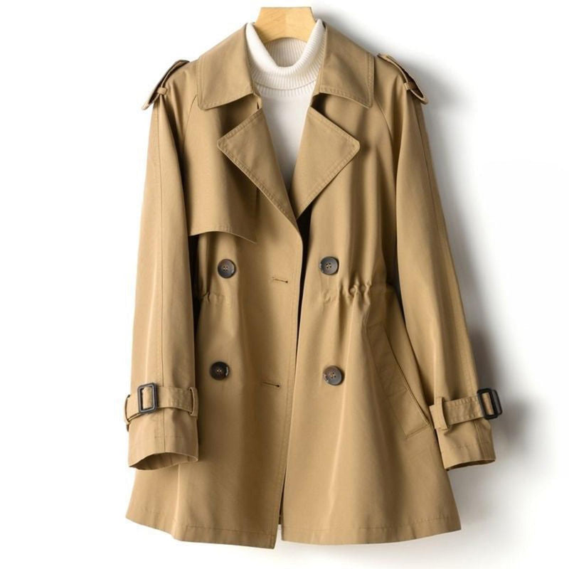 Elegant Notched Lapel Trench Coat for Women