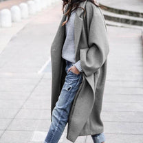 Elegant Oversized Winter Coat In Midnight Blue, Earthy Khaki, And Timeless Grey