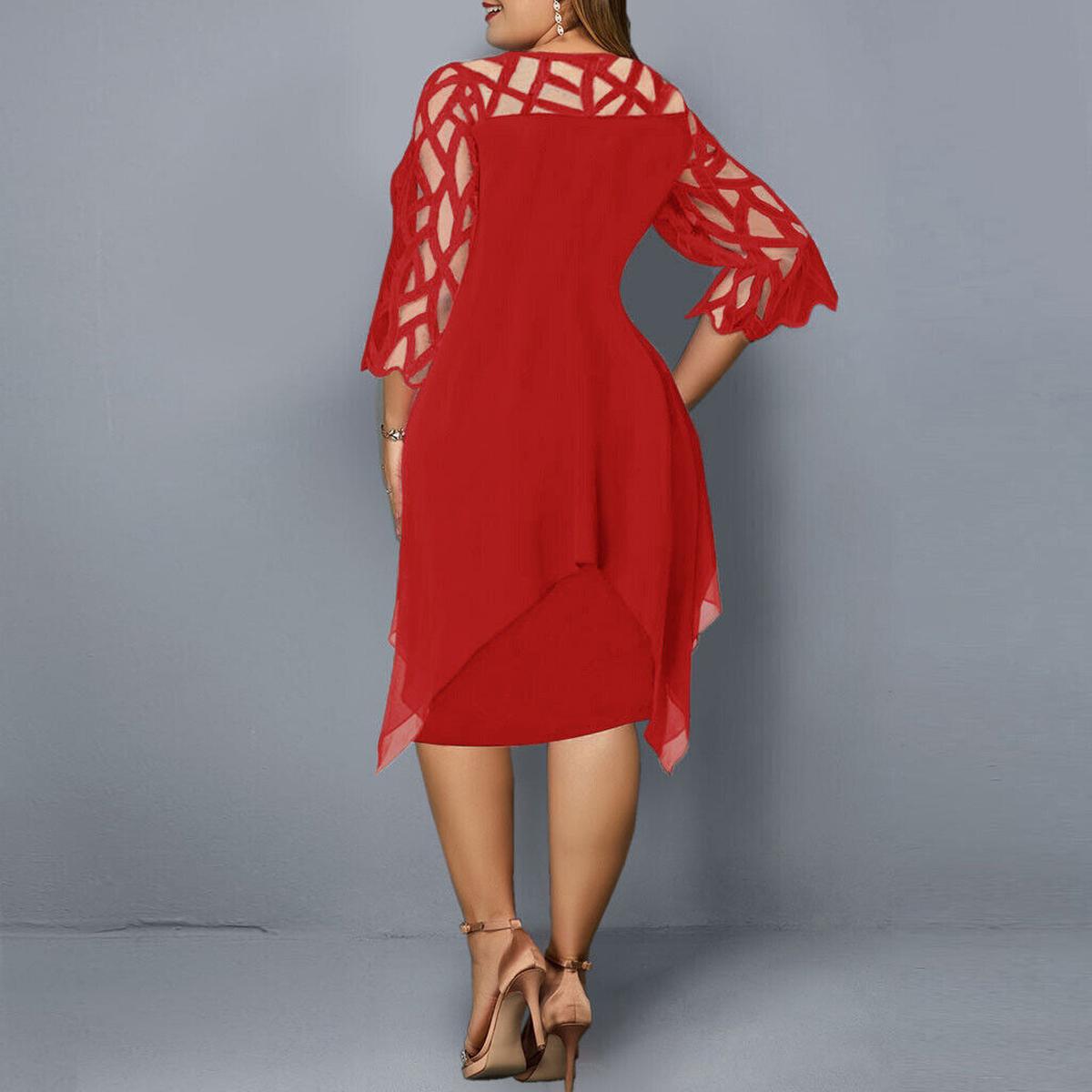 Elegant Plus Size Midi Dress