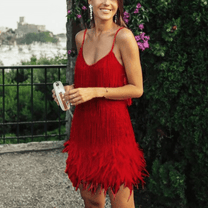 Elegant Sequin Cocktail Dress With Spaghetti Straps