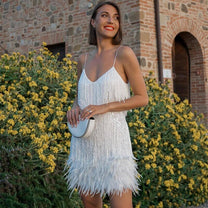 Elegant Sequin Cocktail Dress With Spaghetti Straps