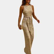 Elegant Sleeveless Glitter Jumpsuit For Women