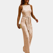 Elegant Sleeveless Glitter Jumpsuit For Women