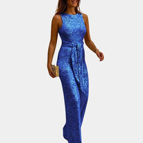 Elegant Sleeveless Glitter Jumpsuit For Women