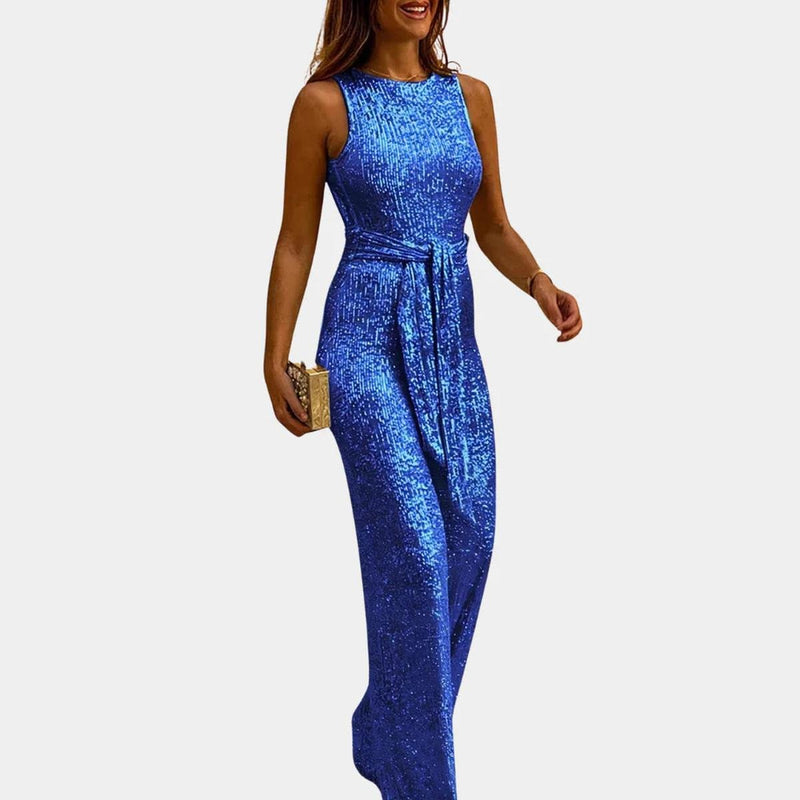 Elegant Sleeveless Glitter Jumpsuit For Women