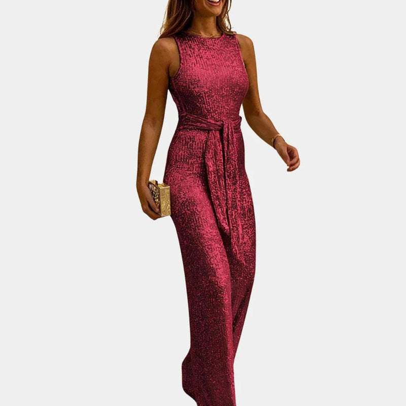 Elegant Sleeveless Glitter Jumpsuit For Women