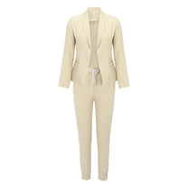 Elegant Two-Piece Set With Tie Belt And Flowing Top