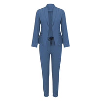 Elegant Two-Piece Set With Tie Belt And Flowing Top