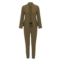 Elegant Two-Piece Set With Tie Belt And Flowing Top
