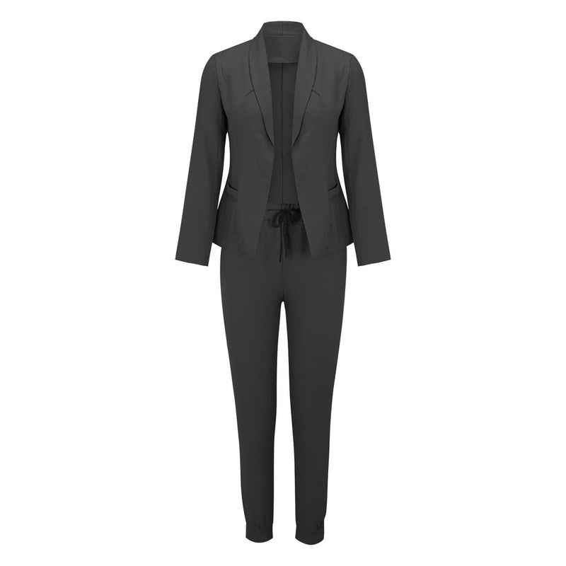 Elegant Two-Piece Set With Tie Belt And Flowing Top