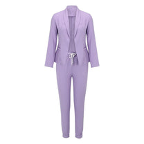Elegant Two-Piece Set With Tie Belt And Flowing Top