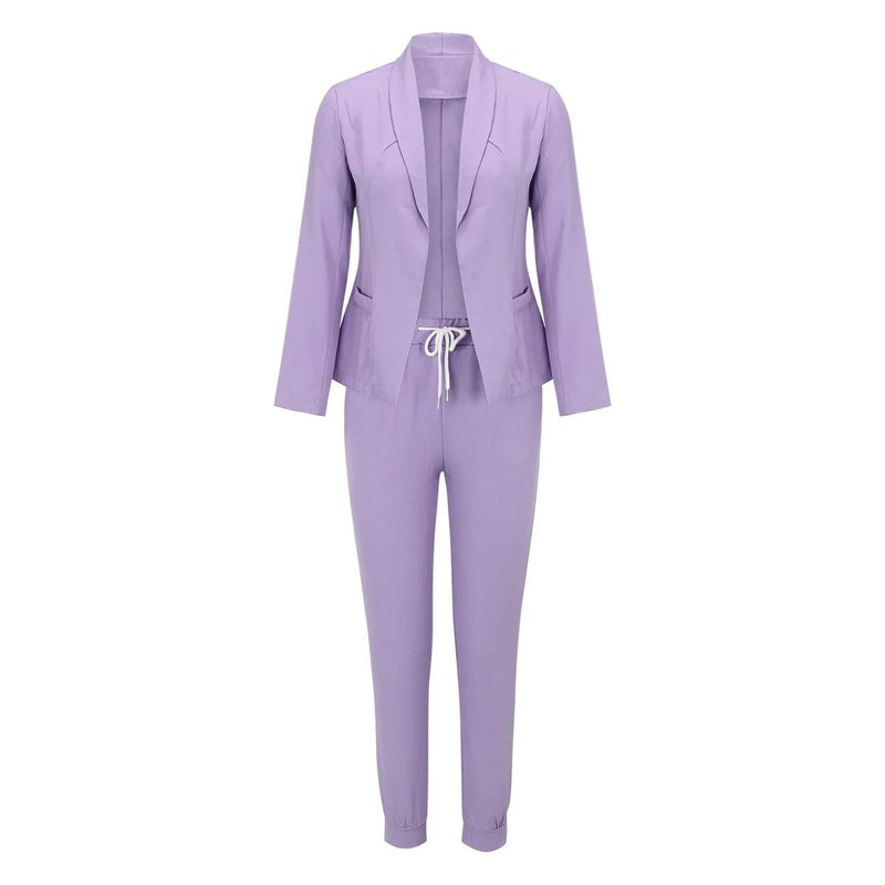 Elegant Two-Piece Set With Tie Belt And Flowing Top