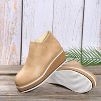Elegant Wedge Ankle Boots With Side Zip For Women