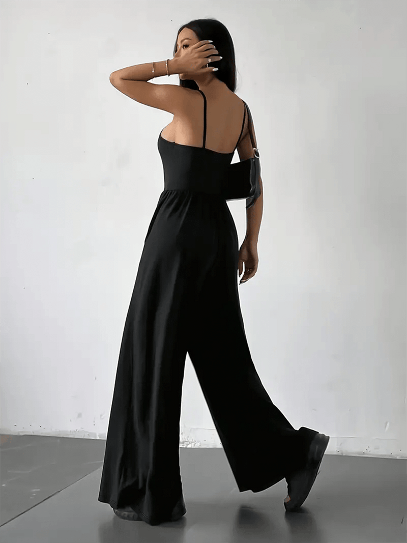 Elegant Wide Leg Sleeveless Jumpsuit