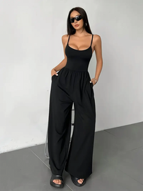 Elegant Wide Leg Sleeveless Jumpsuit