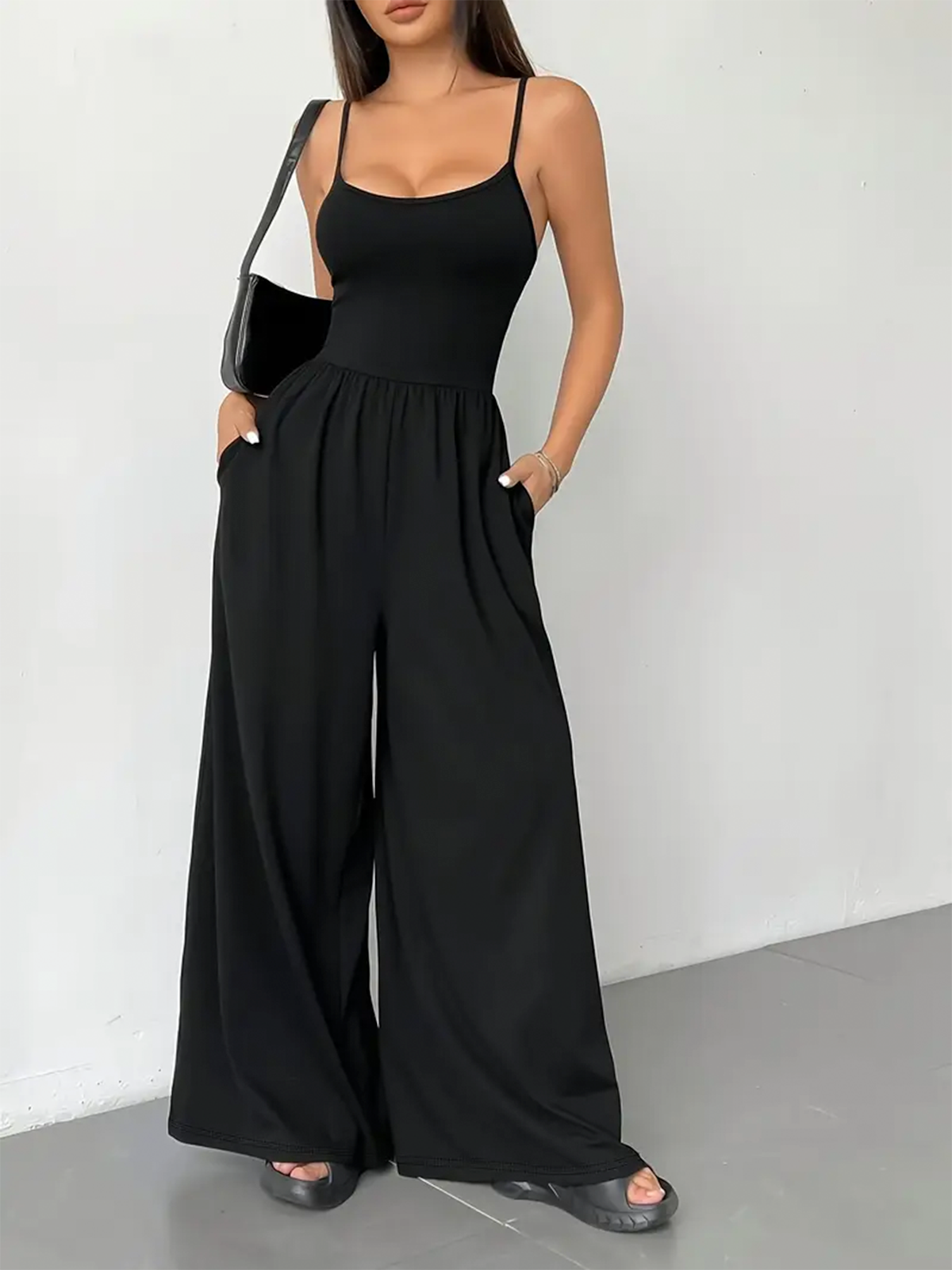 Elegant Wide Leg Sleeveless Jumpsuit