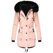 Elegant Winter Parka With Faux Fur Hood