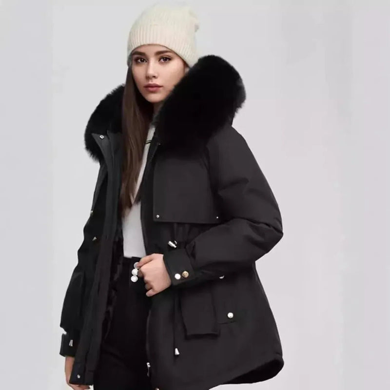 Elegant Women&#39;s Fur Collar Coat for Fall and Winter