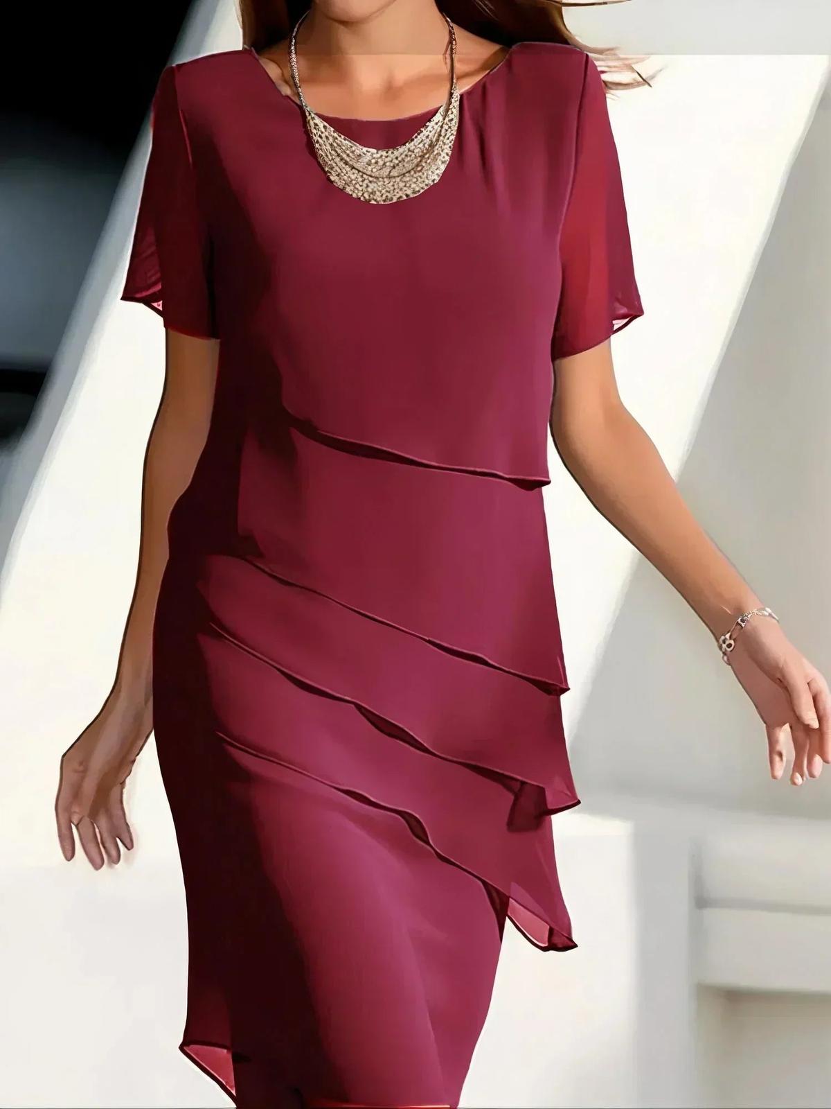 Elegant Women&#39;s Shaping Midi Dress With Tailored Fit