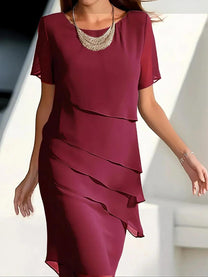 Elegant Women&#39;s Shaping Midi Dress With Tailored Fit