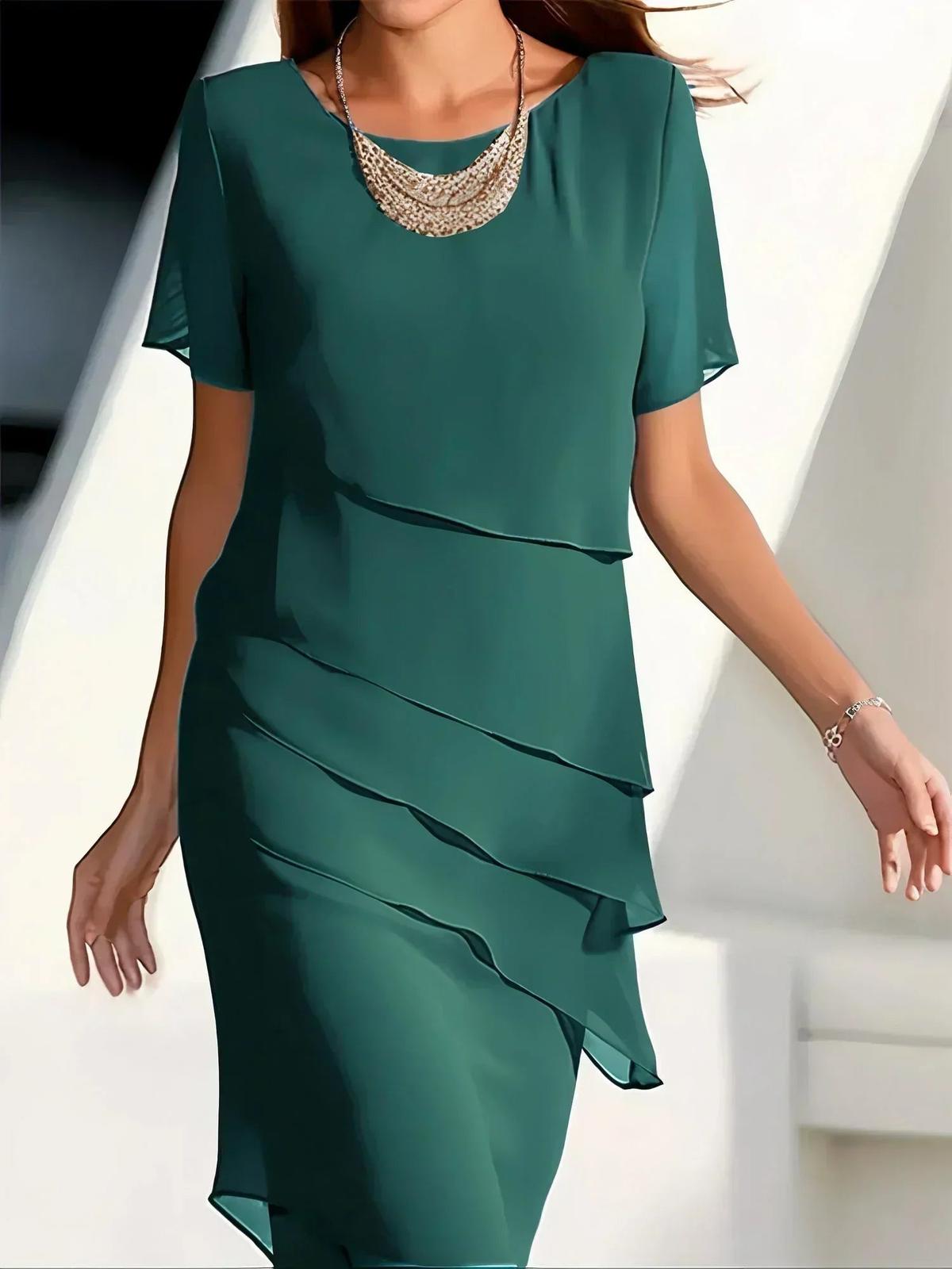Elegant Women&#39;s Shaping Midi Dress With Tailored Fit