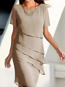 Elegant Women&#39;s Shaping Midi Dress With Tailored Fit
