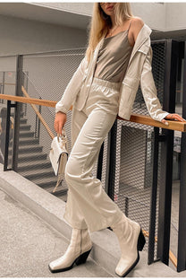 Elegant Women&#39;s Silk Blend Business Suit Set