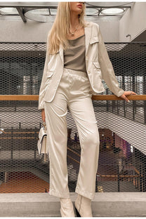 Elegant Women&#39;s Silk Blend Business Suit Set